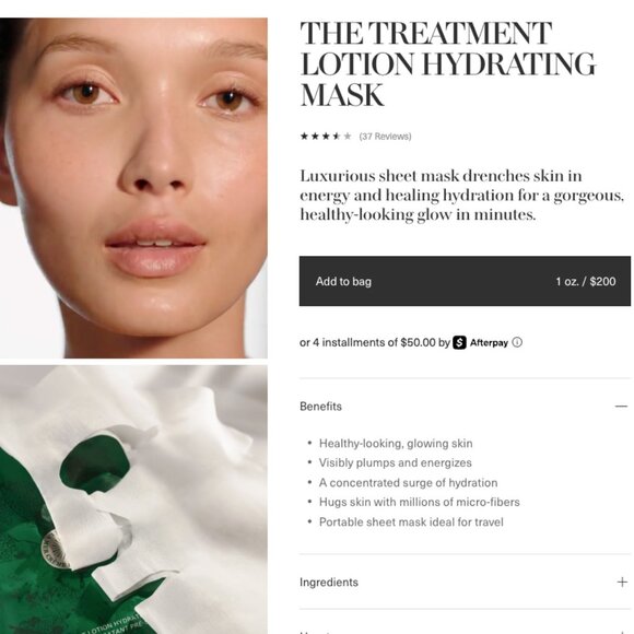 (2 Sheets) LA MER The Treatment Lotion Hydrating Mask - Picture 2 of 2